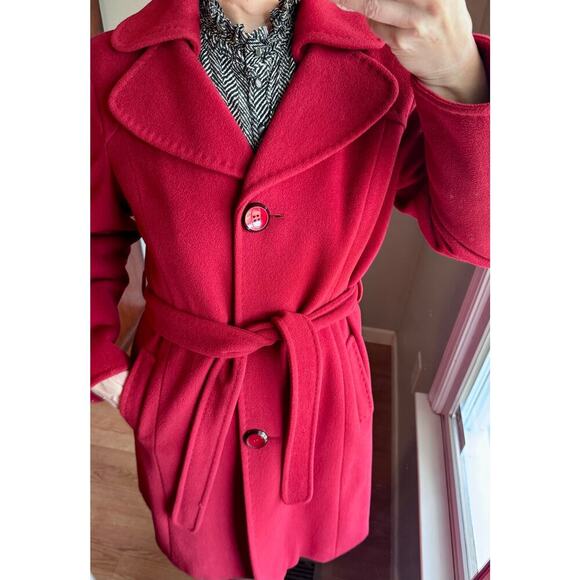 Ellen Tracy Long Button Down Belted Peacoat Trenchcoat Wool/Angora blend Size 12 - Picture 7 of 15